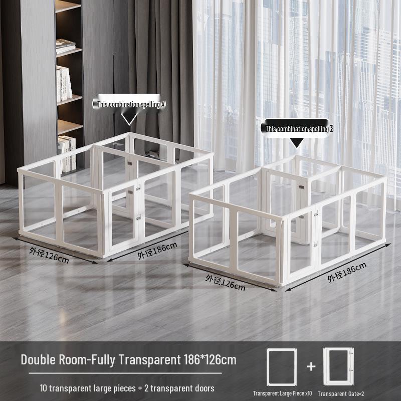 75cm Tall Transparent Acrylic Dog Fence - Indoor Pet Barrier & Modular Cage