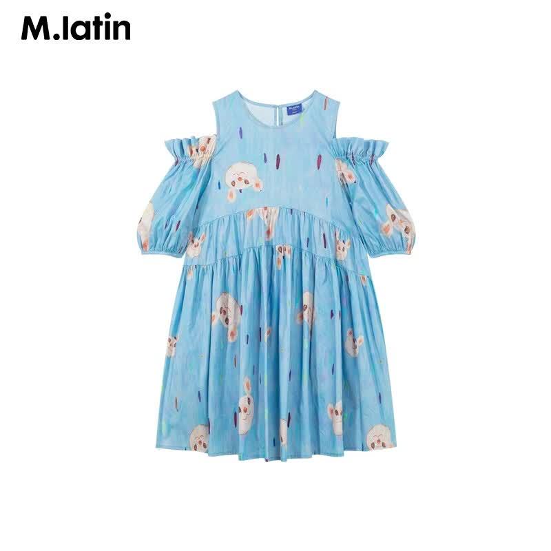 M.Latin Girls' Summer Printed Short Sleeve A-Line Dress