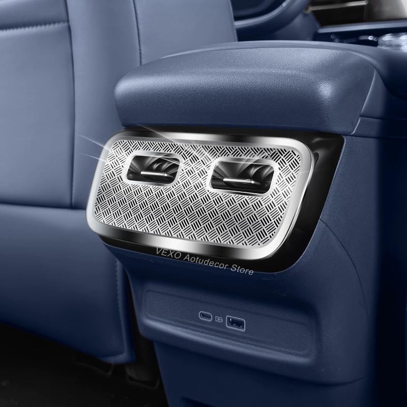 For Geely Galaxy EX5 E5 Rear AC Vent Dustproof Cover Air Outlet Protector Stainles Steel Electric Vehicle Interior Moulding Trim
