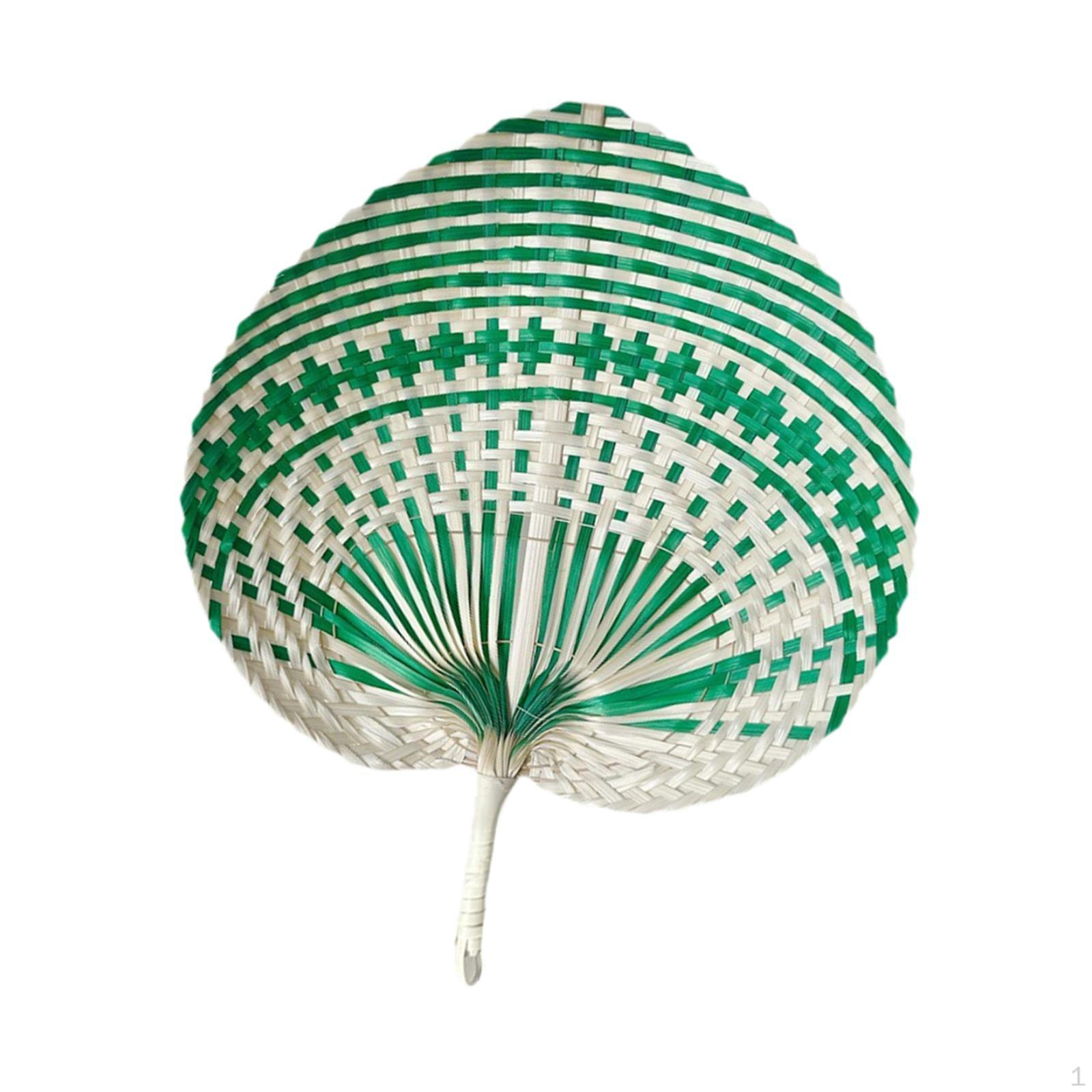 

Бамбуковый ручной веер, китайское плетение, охлаждающие принадлежности, ручная работа, наружный плетеный лист, ручная работа, для стены зелёный