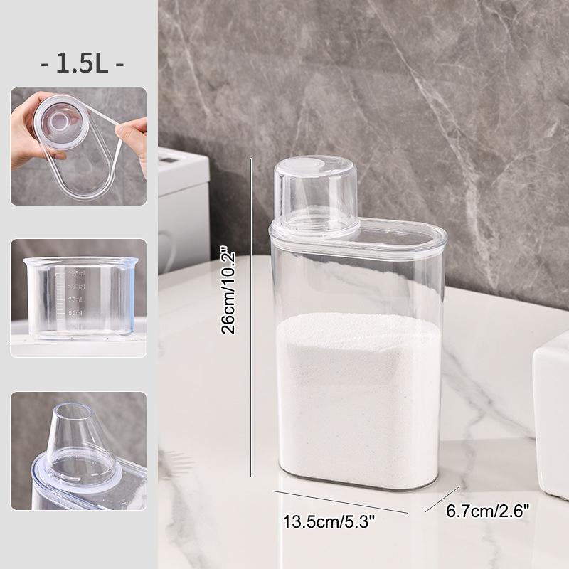 Airtight Laundry Detergent Powder Storage Box Container With Lids Grain Storage Jar Bleach Storage Container With Labels Airtig