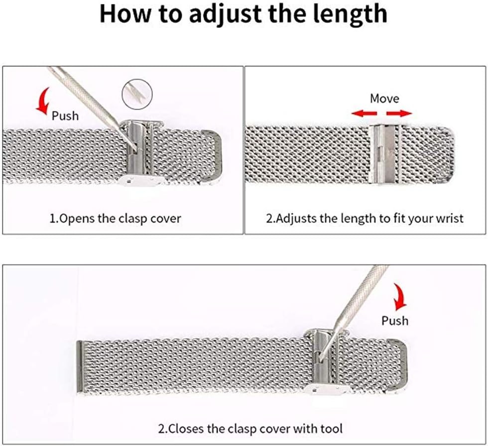 20/22mm Universal Milanese Watchband Quick Release Watch Band Mesh Stainless Steel Strap Wrist Belt Bracelet Silver