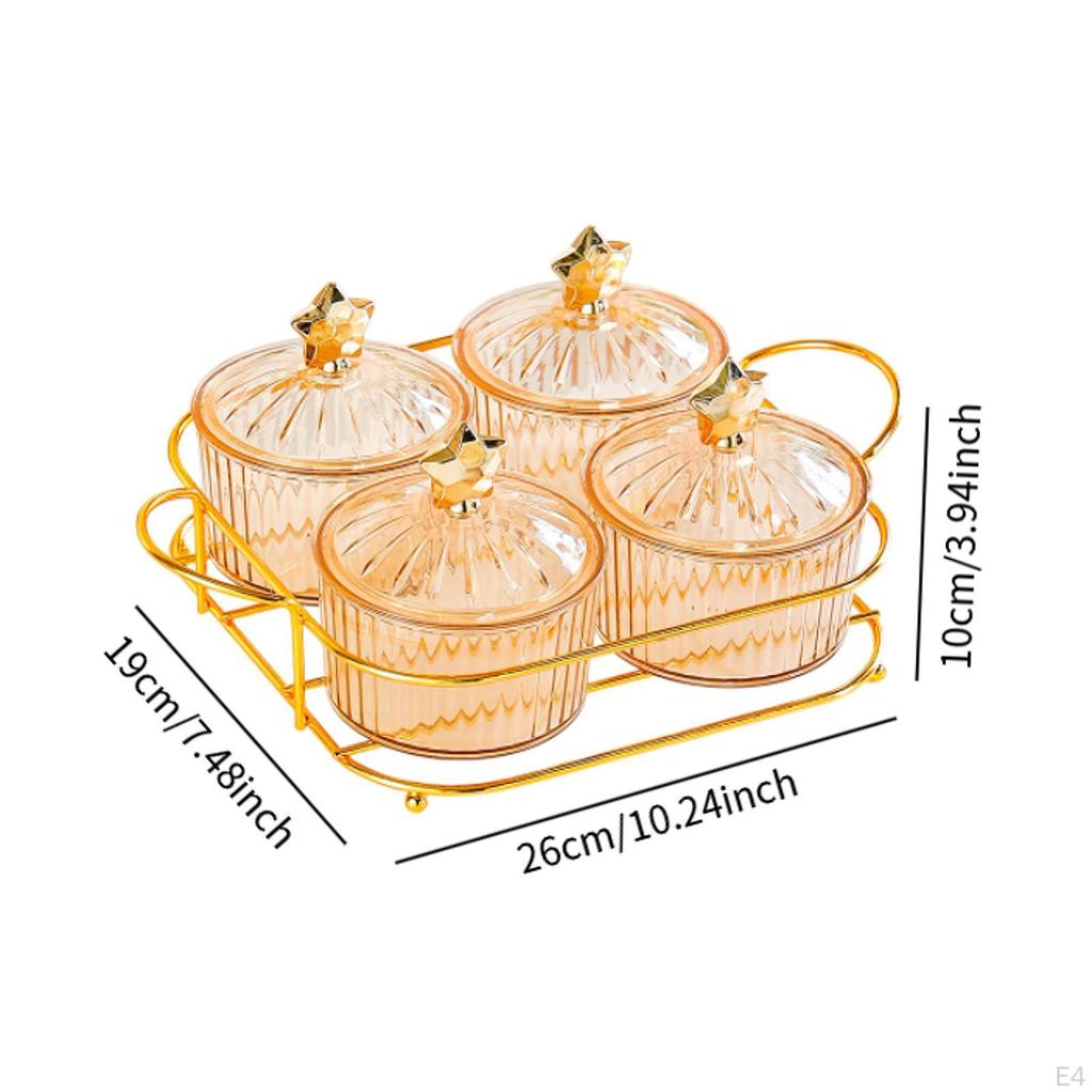 Dried Fruit Plate Appetizer Food Storage Box Candy Dish with Lid Divided Serving Platter for