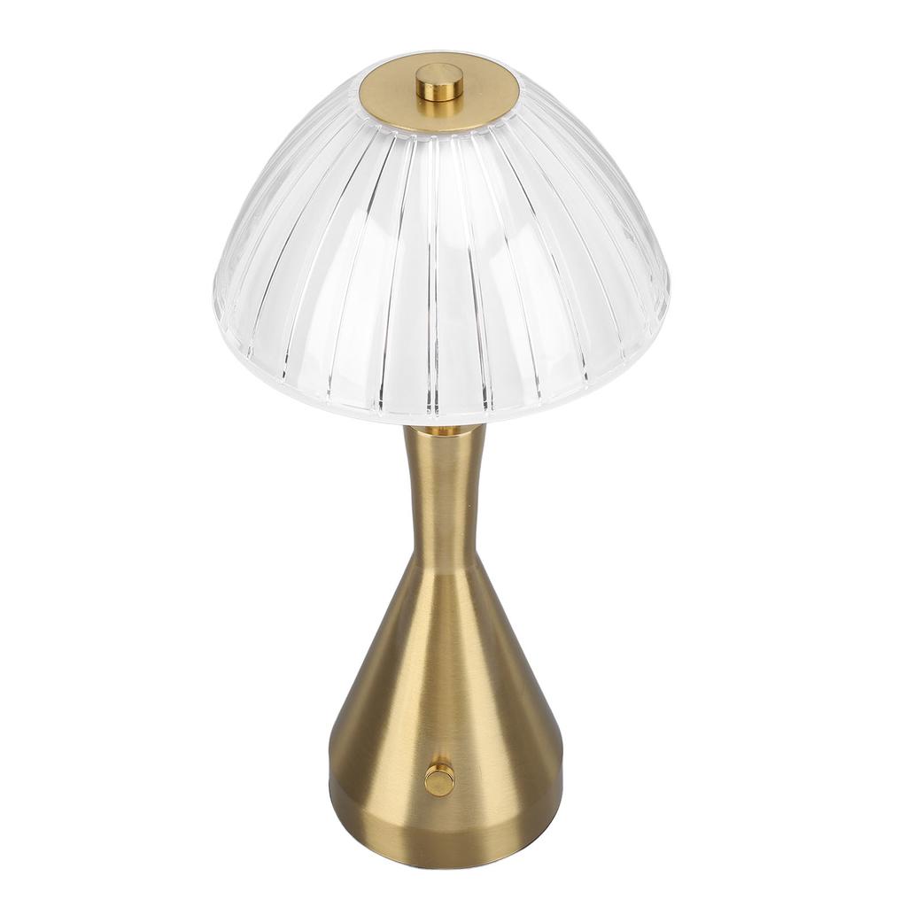 Gold Cordless Desk Lamp Rechargeable 3 Color Touch Dimmable Bedroom Crystal Lamp for Restaurant Dini