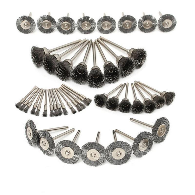 45 Pcs/set Stainless Steel Wire Brushes Practical Polishing Accessories Compatible For Dremel