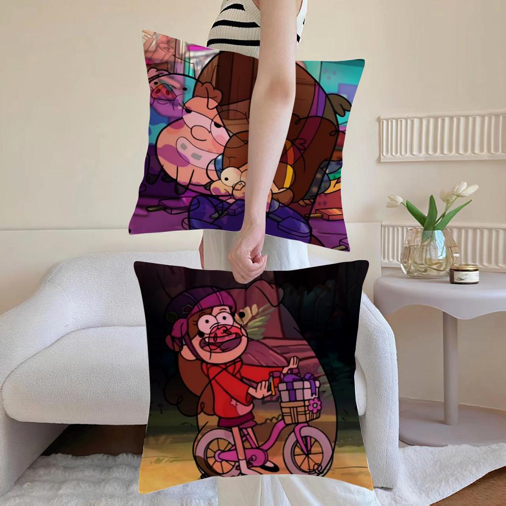 Husa de perna Gravity Falls Husa de perna anti-acarieni Fermoar ascuns Pluș scurt mătăsos Husa de perna pentru canapea