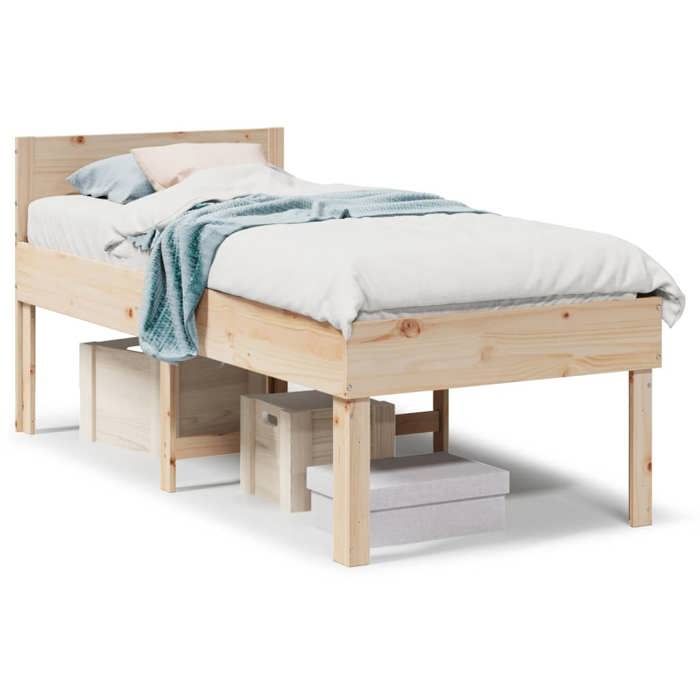 VidaXL Bed Frames Without Mattress 90x190 Cm Solid Pine Wood, Bedroom Furniture, Bed Base, Wooden Bed, Bed, Bed 855741