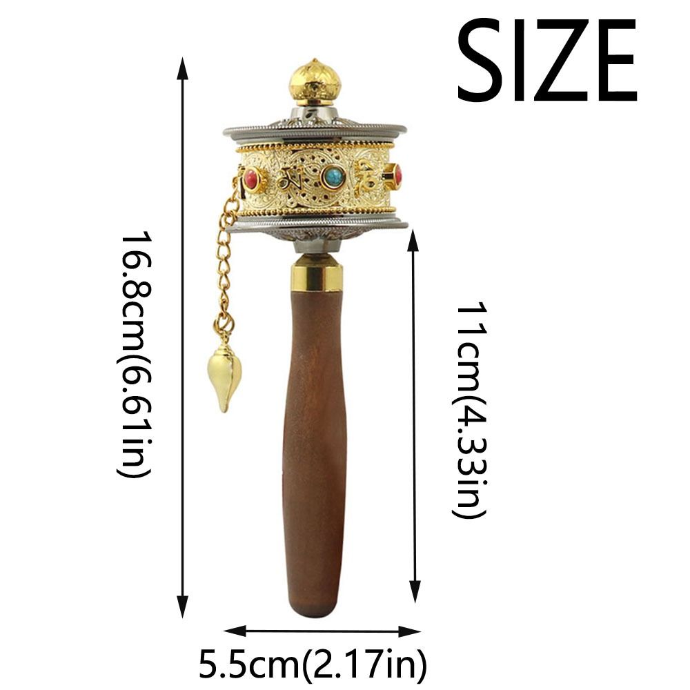 Hand Cranking Tibetan Prayer Wheel Colourful Religious Ornament  Home Decoration
