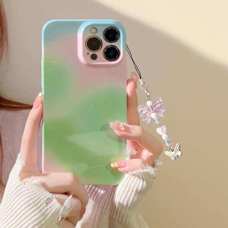 Cute Bowknot Phone Charm Strap Detachable Keychain Pendant Butterfly Star Phone Lanyard Backpack Decors for Women Girls