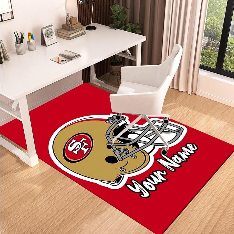Custom Name San Francisco 49ers Printed Carpet, for Office Chair Living Room Bedroom Kitchen Room Decor Gifts.