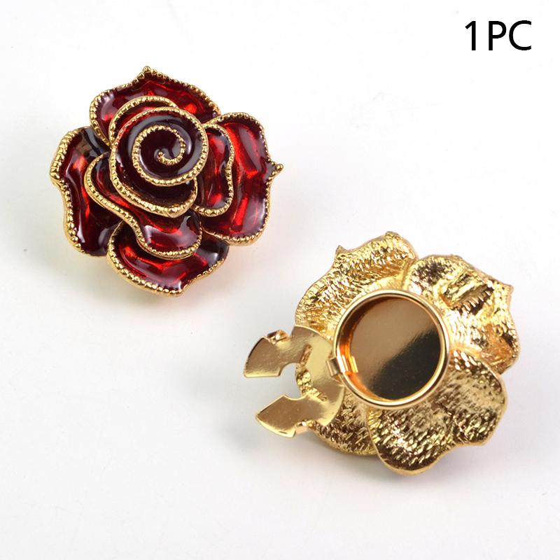 1PC Accessories Wedding Button Decoration Gift Jewelry Electroplating Rose Shape Rhinestone Cufflinks Exquisite 30/40x17mm