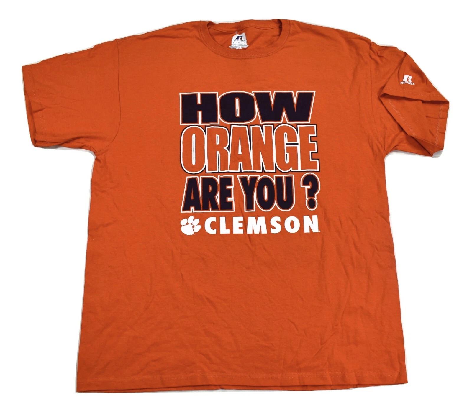 Russell Mens Clemson Tigers How Orange Are You? Shirt New L XL