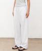 CHAMBROS Point Logo Pintuck Wide Sweatpants [White Melange]