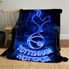 A Glowing Neon Cockerel Atop a Ball with "Tottenham Hotspur" Text Below. for All Seasons Blanket Lunch Break Throw Gift