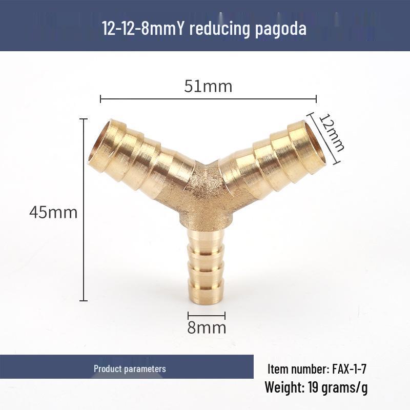 Copper Y-Type Reducing Tee Connector for Soft Water, Oil, and Air Pipes (Sizes 4, 6, 8, 10, 12)