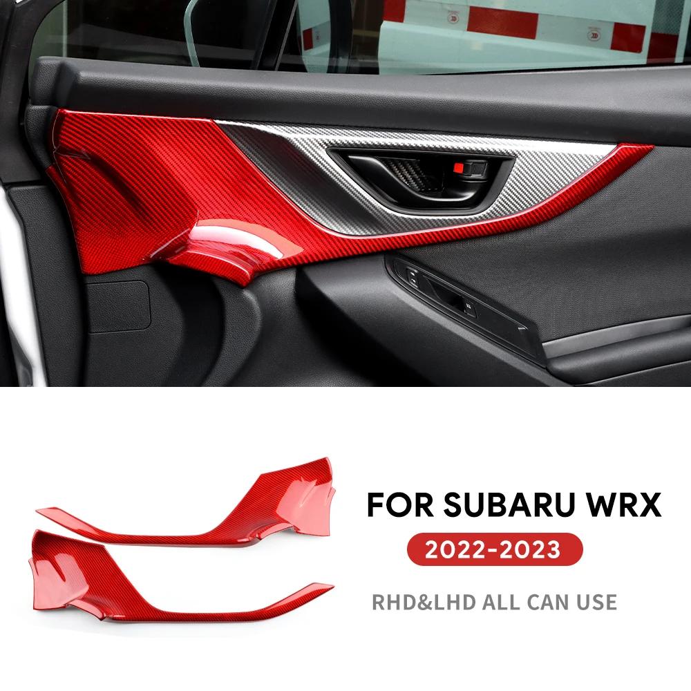 For Subaru WRX/WRX STI 2022 2023 2024 Real Hard Carbon Fiber Sticker Car Front Door Handle Panel Interior Trim Cover Accessories
