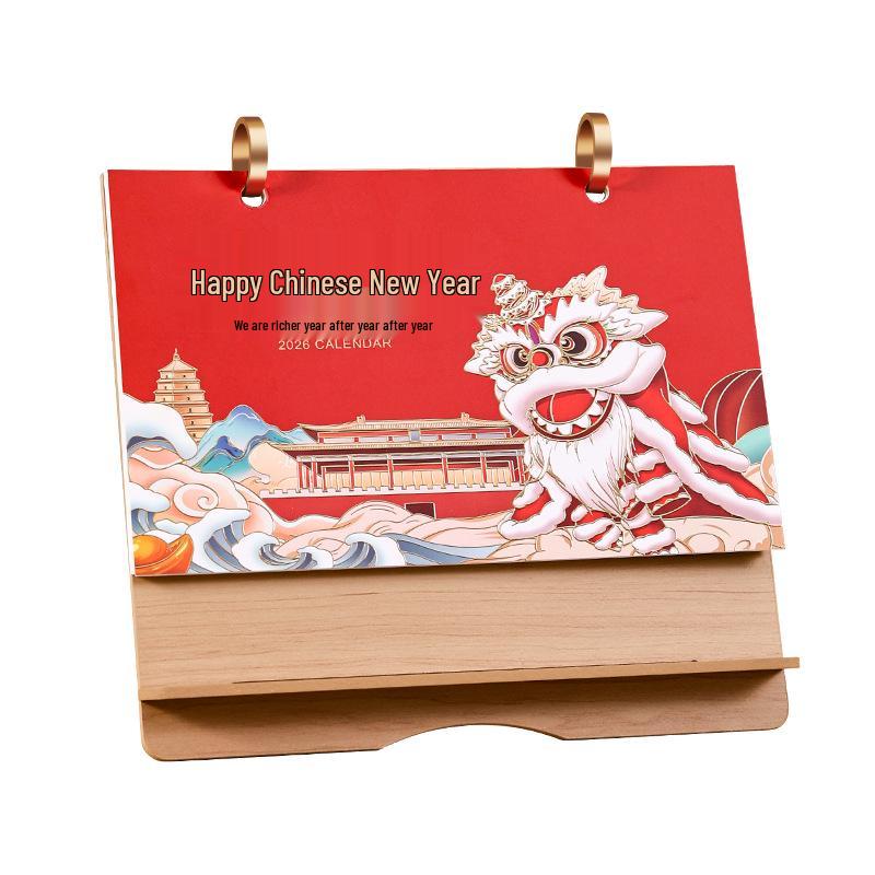 2026 Year of the Horse Chinese Cultural Desktop Calendar - Customizable with Logo