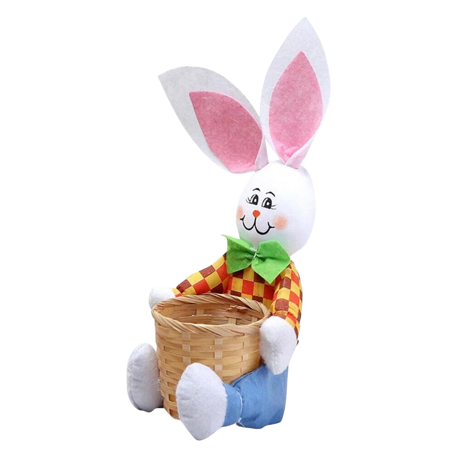 

Пасхальные украшения, милый кролик, пасхальная корзина, яйцо, конфеты, подарок для хранения, сумка с кроликом, вечерние украшения, пасхальный подарок One Size