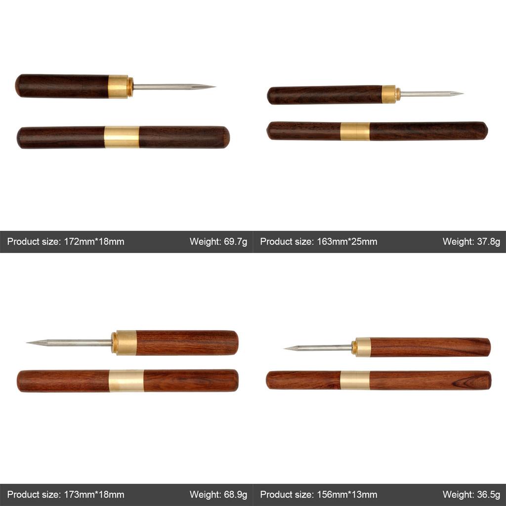 Leather Hole Punching Awl Wood Handle Leather Craft Punching Awl Tool for Leather Craft Stitching Leather Working