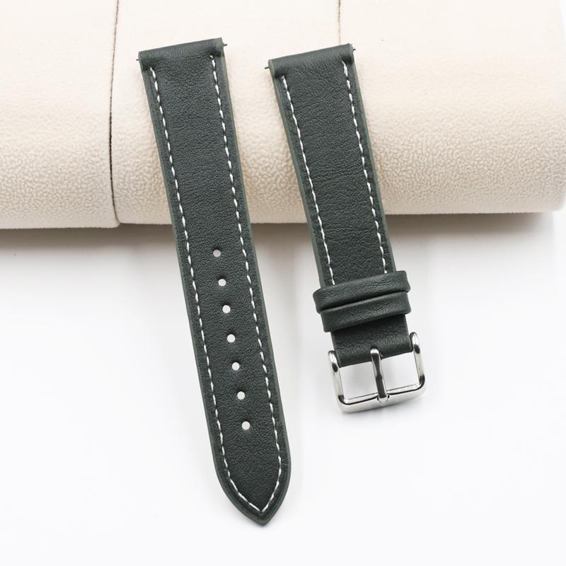 Onthelevel 18 19 20mm Leather Skin Watch Strap 22mm 24mm Soft Black Blue Brown Watchband With Quick Release Bar Wristband #E