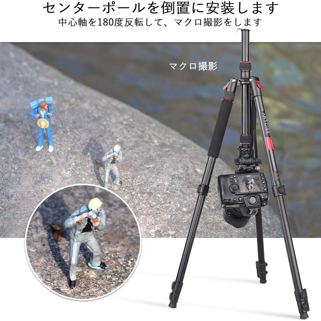 ARTCISE Lightweight Aluminum Camera Tripod Fluid Video Head 195cm Maximum Lever Travel Monopod Panoramic Handle Compatible with Maximum Load + Kit,
