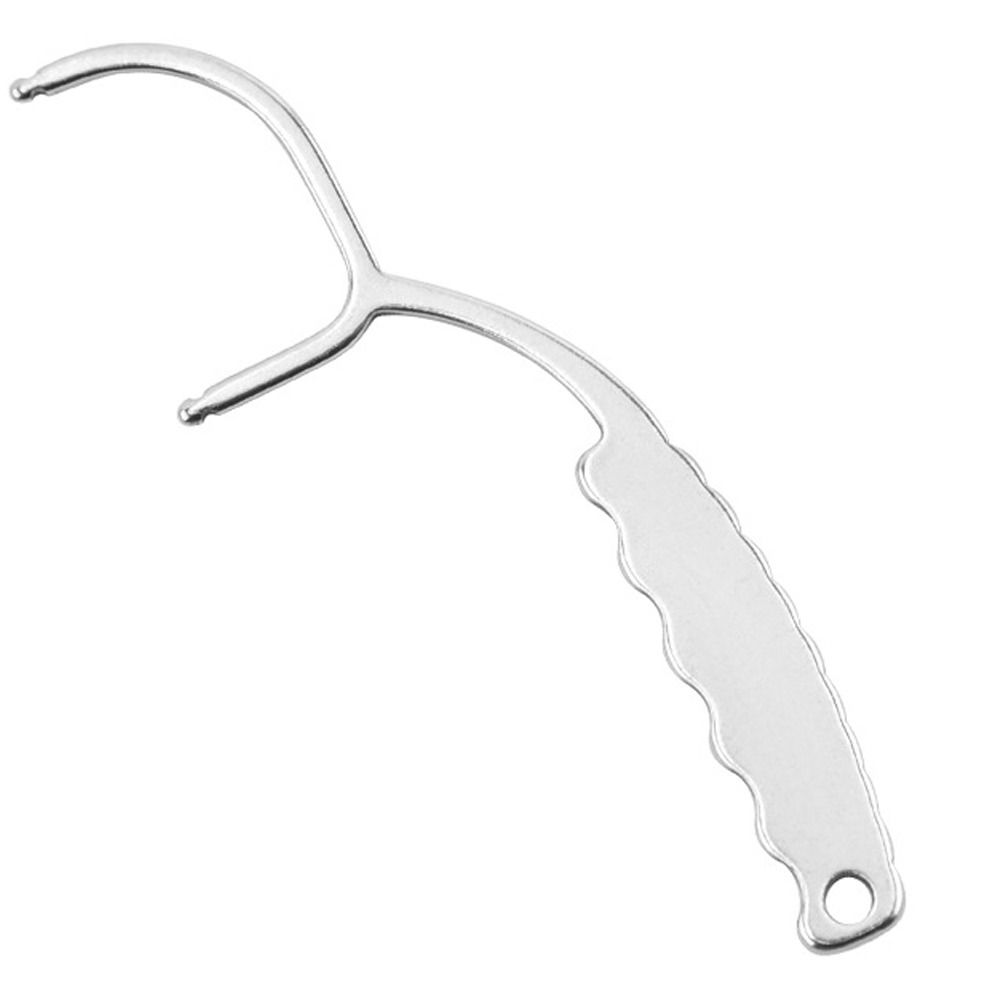 Portable Stainless Steel Toothpicks Reusable Tooth Floss Teeth Cleaner Handle Tooth Flossing  Floss