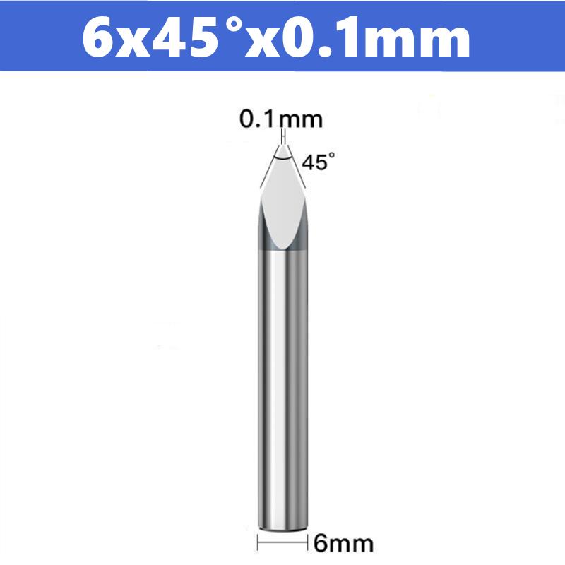 CNC Router Bit 3 Edge Pyramid Engraving Bits 4mm/6mm Shank Carbide End Mill 20,30,40,45,60,90 Degrees CNC Router Milling Tool