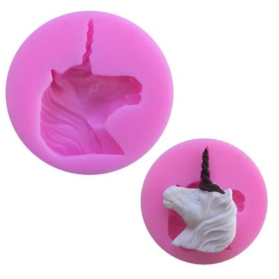 3D Enhjørning Silikonform Sjokolade Fondant Kake Cupcake Baking Dekorasjon DIY Form