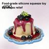 Dessert Squeeze Toy Simulated Cake Food-Grade Silicone Slow Rebound Stress Sensory Ball Relief Blueberry Pudding Shape Soft Decompression Adult