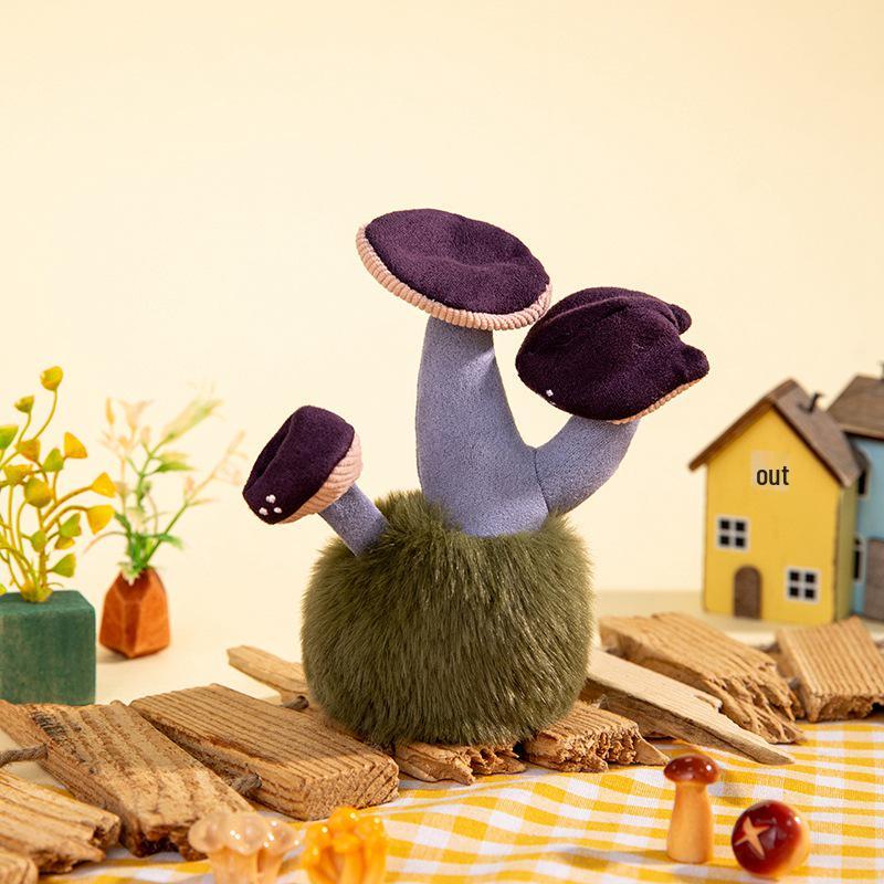 Creative Enoki Bamboo Fungus Plush Mushroom Toy | Wild Mushroom Doll Ornament for Children and Girls Gift