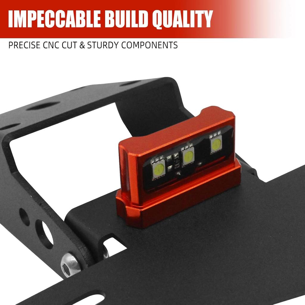 Motorcycle Rear License Plate Bracket Holder with LED Light for 125 250 390 200 2017-2023