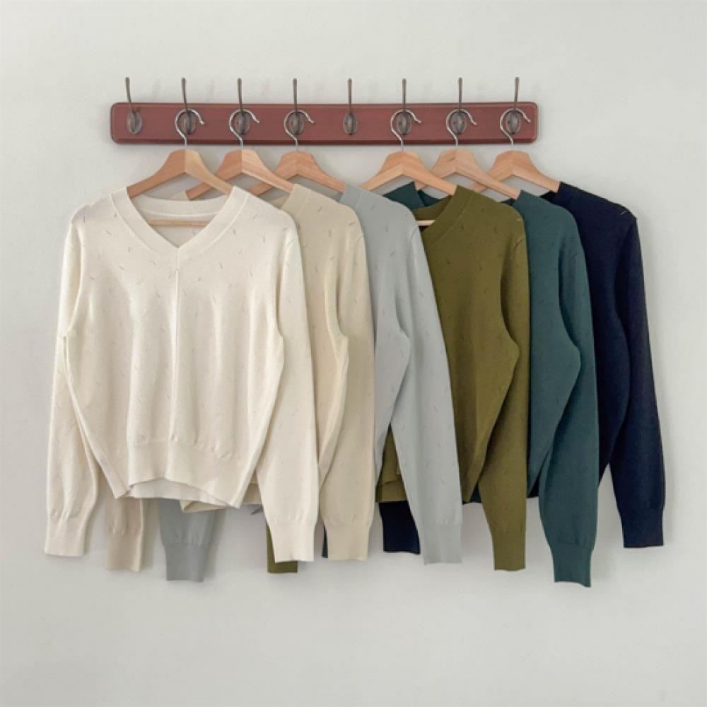 New ArriVals Open Run Women V Neck Long sleeVe Knit Fall Color Scallop Design