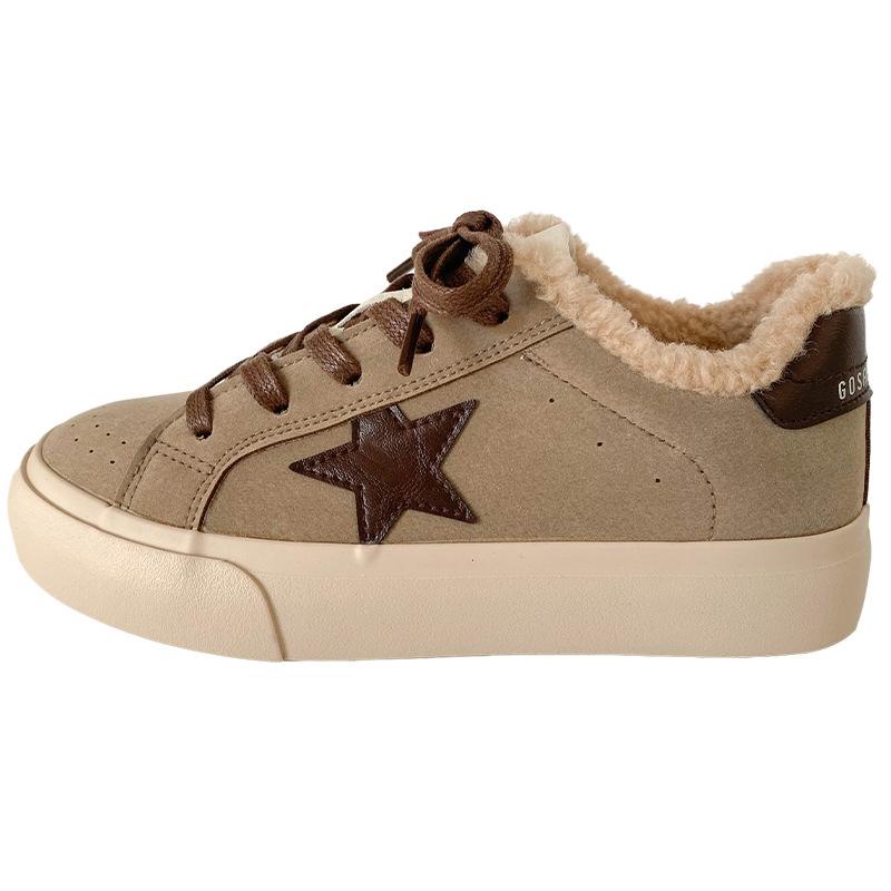 6602 Latex-Einlegesohlen/Sterne Dicke Grundplatte Schuhe Damen Frühjahr 2025 Neu Retro Hongkong-Stil Nische Deutsche Trainingsschuhe