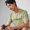Li Ning Fitness Series T Shirts Men's Elm Branch Green Crew Neck Moderate Straight Fit ATST101-3