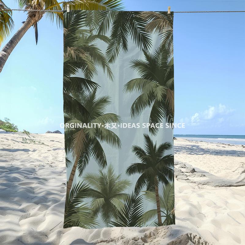 Tropical Palm Leaf Beach Towel Patterned Sunscreen And Windproof Suitable For Swimming Pool Camping Travel Blanket