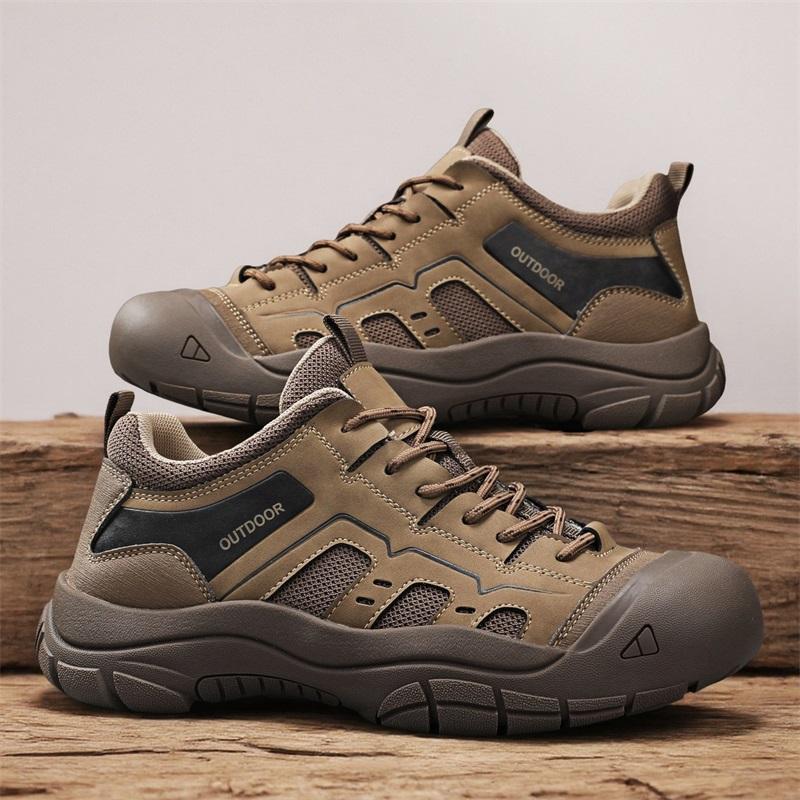 Mode Echtes Leder Herren Freizeitschuhe Outdoor Handgefertigt Wanderschuhe Mode Herren Trekkingschuhe Rutschfeste Sneaker Reise-Trainer