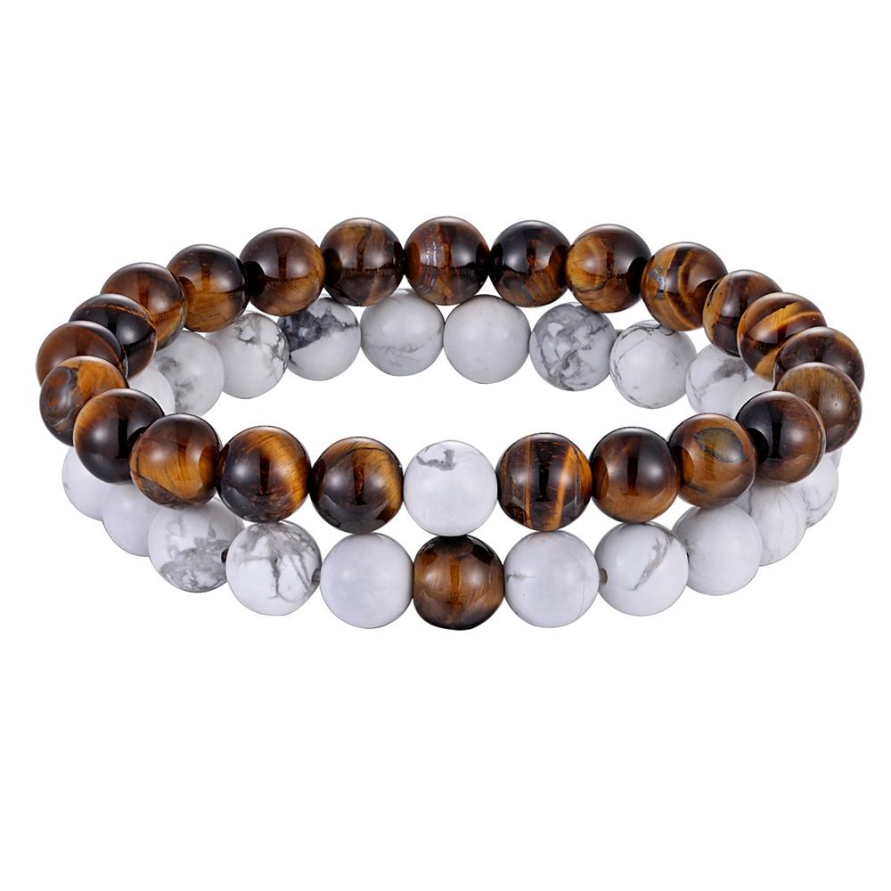 XQNI Various Combination Styles Beaded Bracelets For Men & Women For Couples Jewelry Stretch Elastic Rope DIY Birthday Gift Box