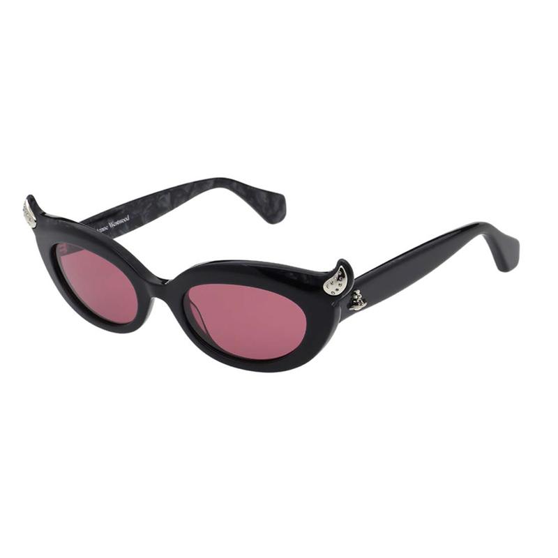 

Vivienne Westwood Exquisite Compact Design Cat Eye Sunglasses Women sunglasses Black VW5099-1-001 51,Black