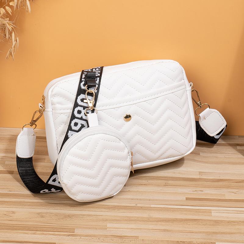 Wave Pattern Ribbon Crossbody Bag for Women Fashion Letter Printing Shoulder Bag with Small Purses