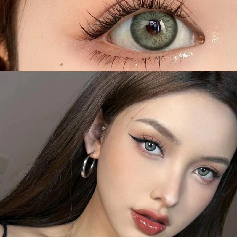 2Pcs Color Contact Lenses 0~-8.00 Degree Beautiful and Comfortable Contact Lenses for Myopia Eye Makeup 14.0/14.2/14.5MM