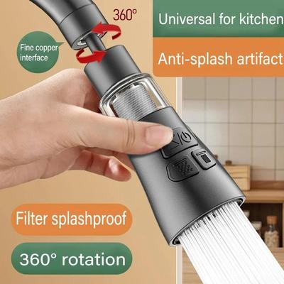 Uniwersalny przedłużacz do kranu kuchennego z funkcją filtra Obrotowy o 360 stopni Aerator Filtr przeciwbryzgowy Bąbelkownica do kranu Dysza Aerator Akcesoria do kranu