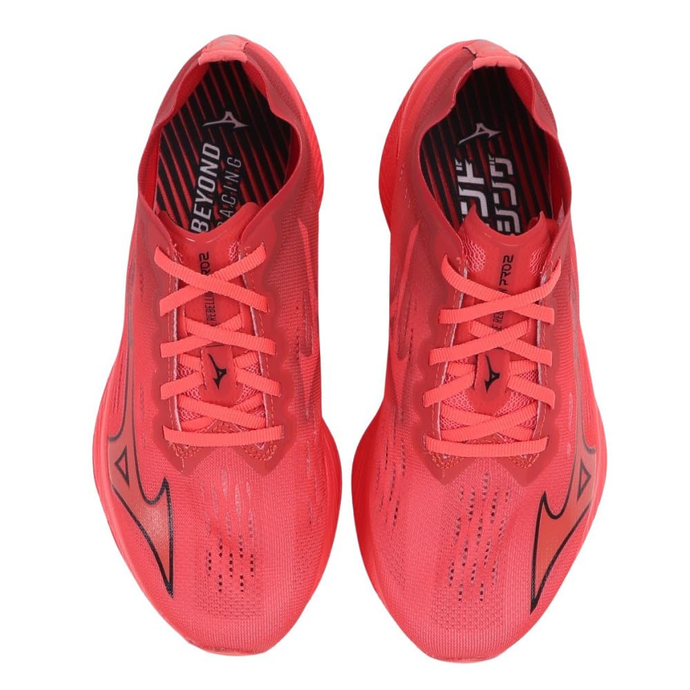 Mizuno Wave Rebellion Pro 2 Track Lightweight and Resilient for and Size 2E Shoes, Jogging, Marathons, Training, Ekiden, Red/Black, 23.0 Cm,