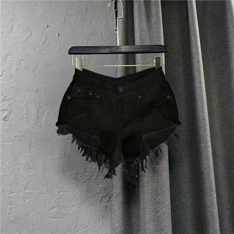 

Стройнящие Модные Шорты с Высокой Посадкой, Неровной Бахромой и Снежинками в Стиле Ретро, Женские Летние 2024, Новинка