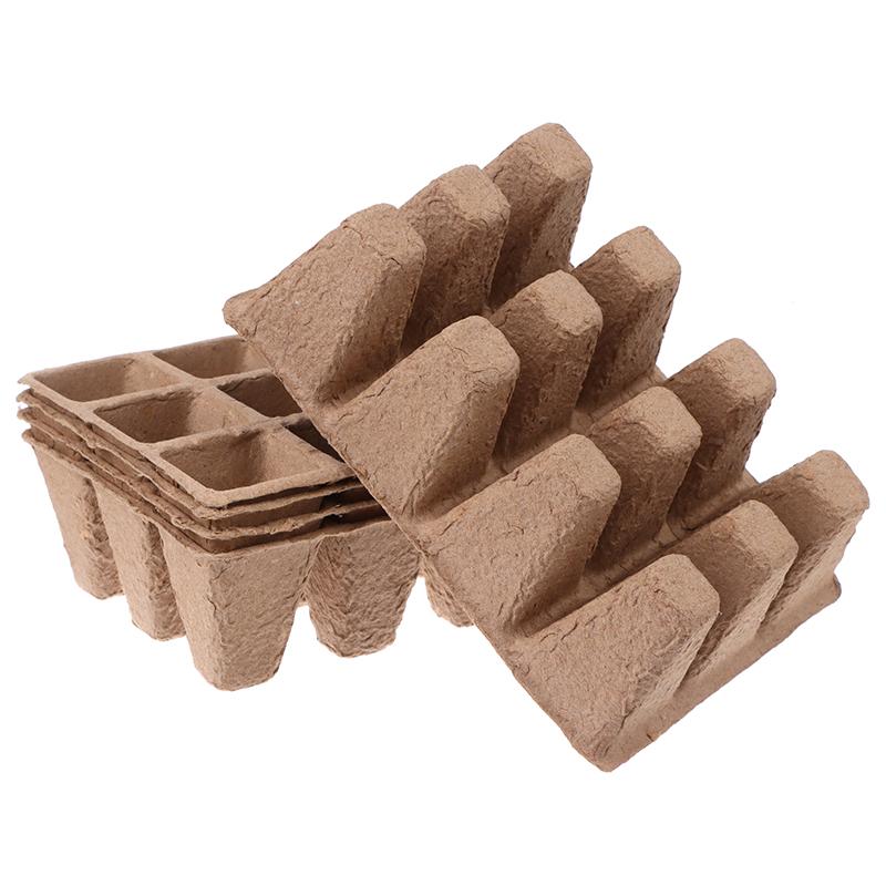 5 bucăți tavă de pepinieră cu 12 găuri, pulpă biodegradabilă pentru grădinărit, tavă de semănat, plantator de semințe, instrumente pentru sistem de creștere hidroponică