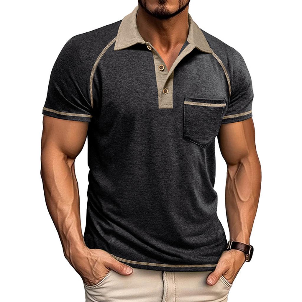 Men's Casual Long SleeveShirts Collared Button Cotton T,Shirt Classic Stylish Golf Shirt With Pocket