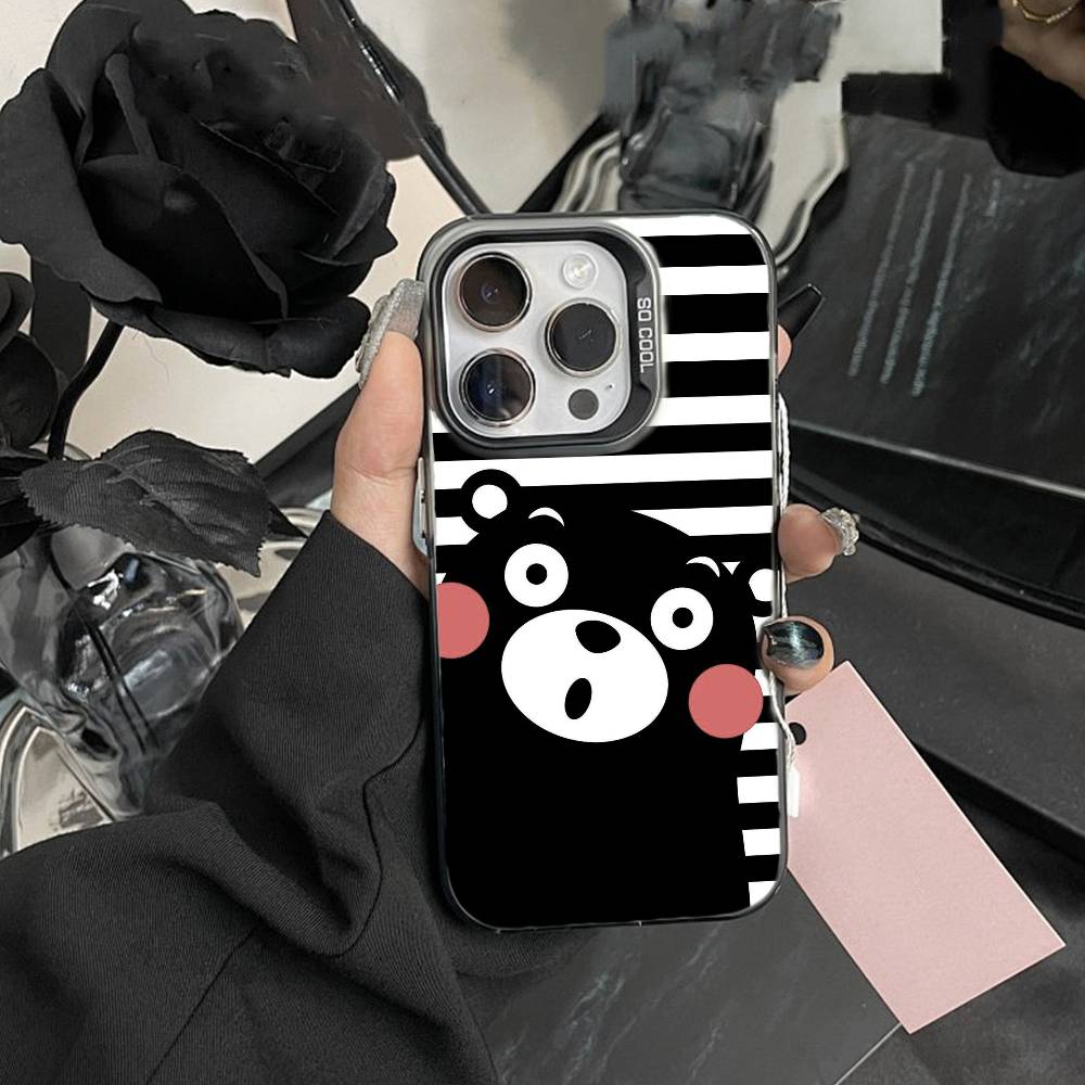 

Cartoon K-Kumamon Phone Case For iPhone 17,16,15,14,13,12,Pro MAX Black Matte Shockproof Cover iPhone13PROMAX