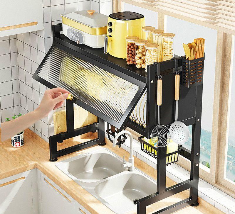Huadie Lai Over-Sink Dish Drying Rack with Cabinet