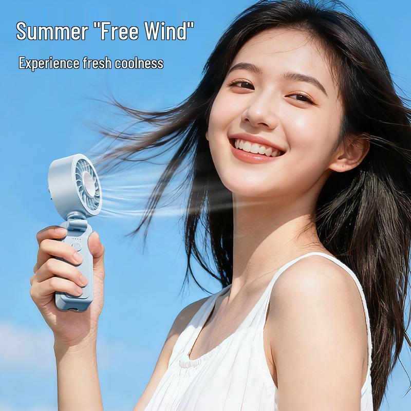 Portable Foldable USB Hanging & Handheld Cooling Fan with Ice Pack for Outdoor Use