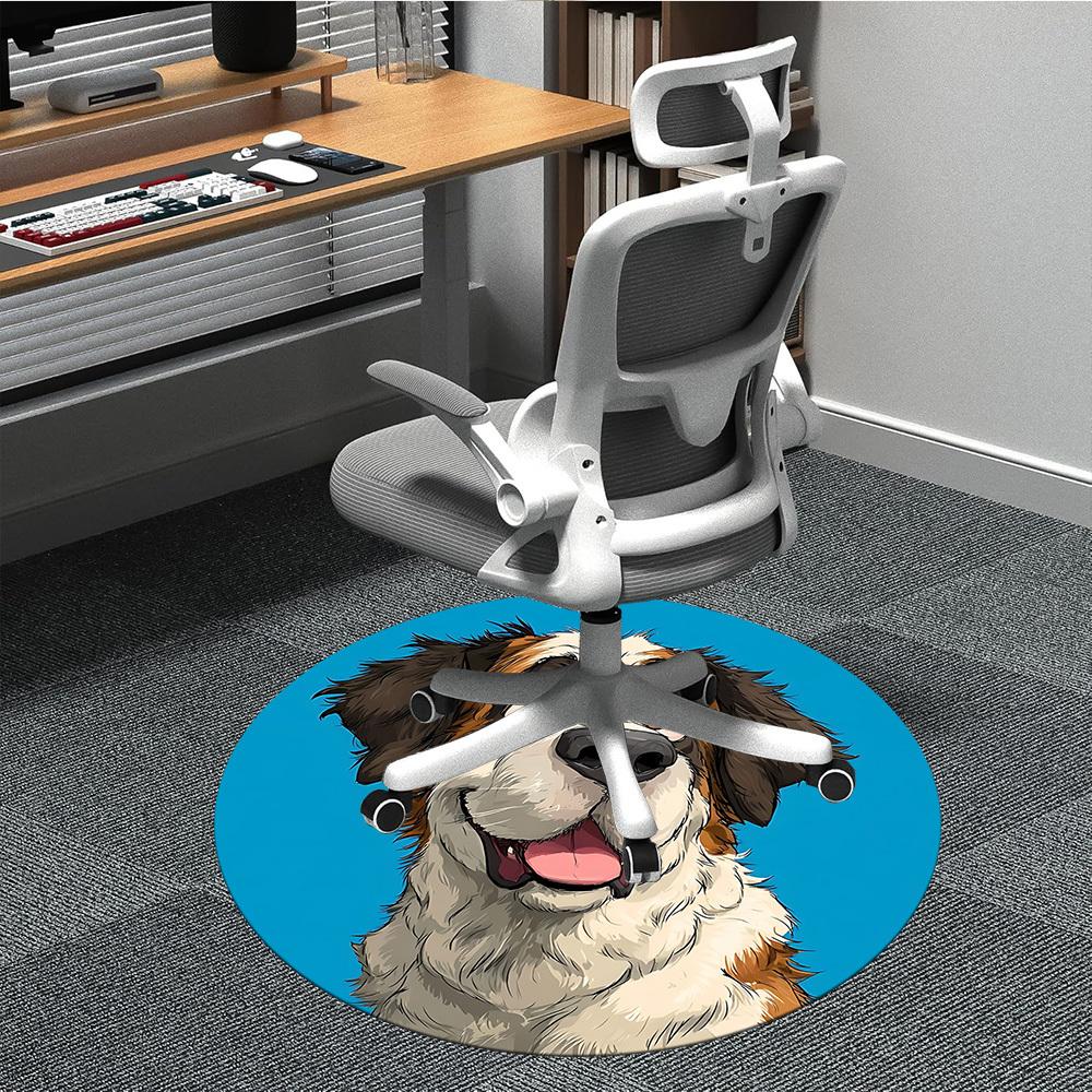 

1pc Dog Portrait Chair Carpet for Office, Non-slip, Soft and Durable Office Rug, Perfect for Office yy260131057 80cm by 80cm