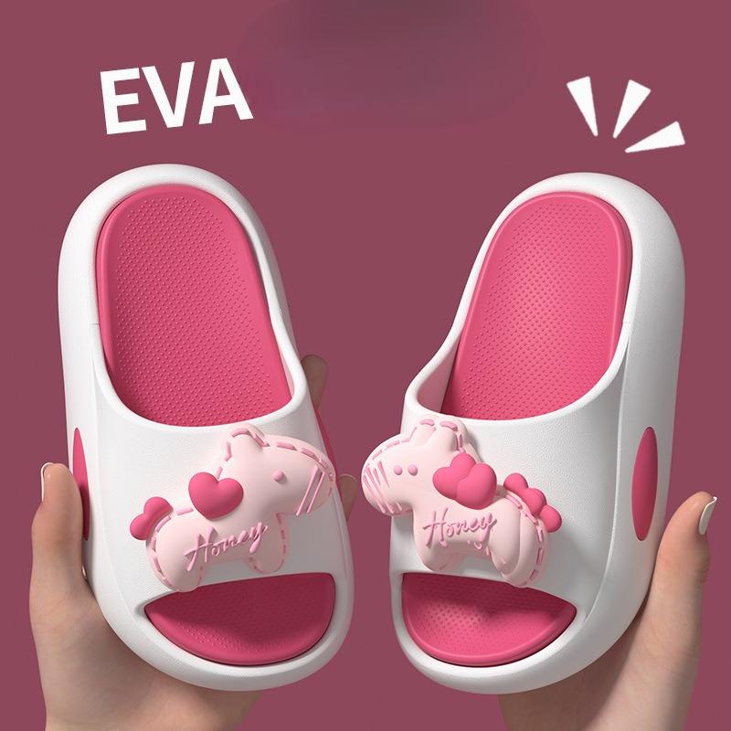 Cartoon Shoes - Soft-bottomed Anti-slip Flip-flops for Girls 24-25 розы красного